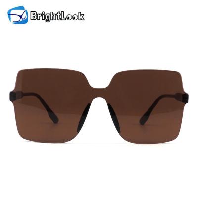 China Fashion sunglasses promotion color classic one-piece transparent square shaped men women cheap sunglasses for sale