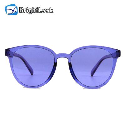 China Fashion Sunglasses Brightlook One piece promotional new fashion candy color UV400 women eyewear sunglasses for sale