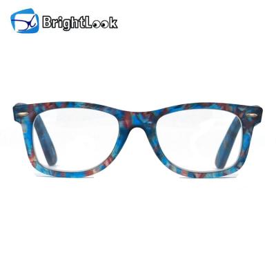 China Brightlook New Fashion Slim Water Transfer Printing Plastic Reading Glasses for sale