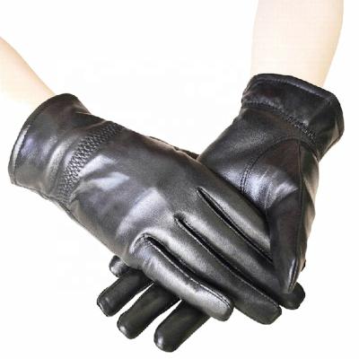 China Wholesale High Quality Durable Men Black 100% Real Cowhide Leather Gloves For Winter Warm Gloves for sale