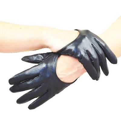 China Wholesale Soft Fashionable Style SheepLeather Black Palm 100% Palm Gloves Women Half Size S/M/L/XL/2XL Party Gloves for sale