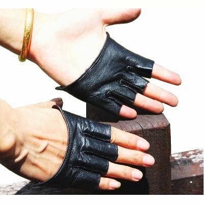 China Women's Black Sheep Soft Fashionable Style 100% New Leather Trim 4 Finger Gloves For Size S M L XL 2XL Party Gloves for sale