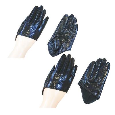 China Wholesale Women Soft Fashion Style Black Shiny Leather Gloves For SheepLeather Party 100% Palm Gloves Half Size S M L XL 2XL for sale