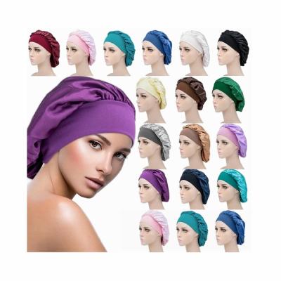 China Comfortable wholesale new style women's stretch hair hoods for night wide brim hat multicolor fashion hat for sale