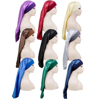 China Wholesale new fashion eco-friendly best-selling women's style long night hat for multi-color fashion stretch hat hair hoods for sale