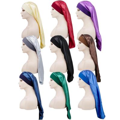 China Wholesale New Women's Fashion Image Long Fashion Stretch Multicolor Hair Hoods Cap Style Night Hat for sale