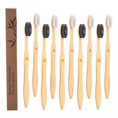 China Wholesale 100% Disposable Eco-friendly Logo Bamboo Toothbrush Hotel Toothbrush Custom Bamboo for sale