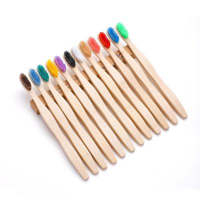 China Disposable Custom Color Bamboo Toothbrush Logo for sale