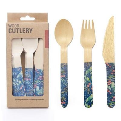 China EXW/FOB/CIF/DDP High Quality Eco-Friendly Biodegradable Cutlery Set Disposable Wooden Cutlery Wooden Cutlery for sale