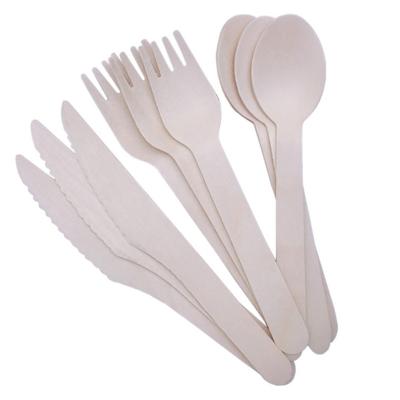 China Custom EXW/FOB/CIF/DDP Eco-Freindly Disposable Wooden Cutlery Set Biodegradable Cutlery Wooden Cutlery Kit for sale