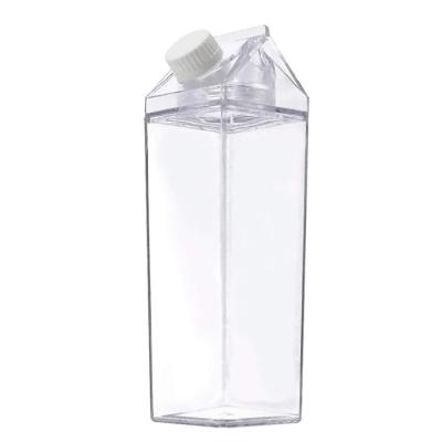 China 500Ml-1000Ml Square Food Square Milk Box Water Bottle Milk Tea Plastic Bottle Milk Carton Clear Water Bottle for sale