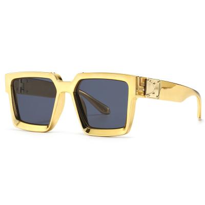 China Square men's male sunglasses for women fit high quality blue gold uv400 frame sunglasses big summer for sale