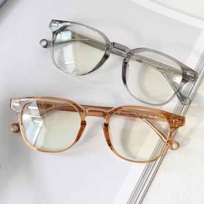 China Mens Glasses Frames TR90 Glasses For Men Retro Unisex Clear Glasses Color Glasses Male Optical Women TR90 Acetate Frames Blue Brown for sale