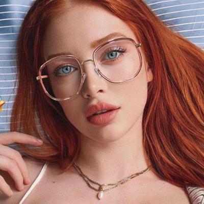 China Fashion Glasses Blue Light Metal Light Filter Glass Women Optical TR90 Female Glasses Accessories Fashion Metal Clear Pink Red for sale