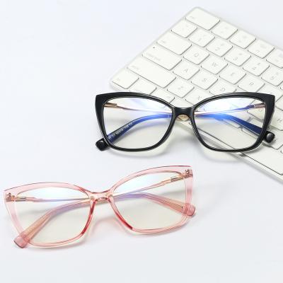 China 100% blue light blocking glasses frame optical computer glass female frame cat eye for women blue light 100% blocking glasses for sale