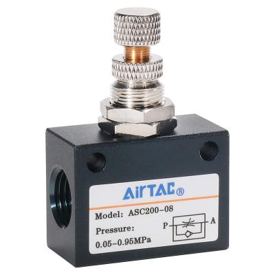 China Material Stores AIRTAC ASC100-06/200-08/300-10/300-15 One Way Throttle Valve Air Manual Solenoid Throttle Flow C construction for sale