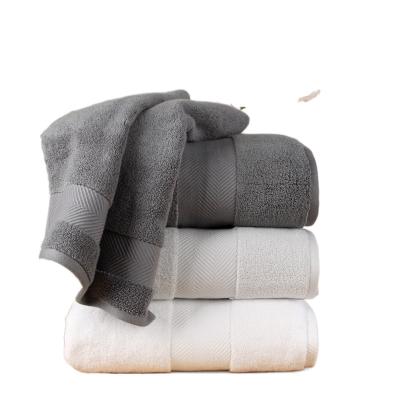 China Other Hotel Cloth Product Cotton Bath Towel White Guesthouse Adult 100% Home Use Pure Cotton Plus Thickening Towel for sale