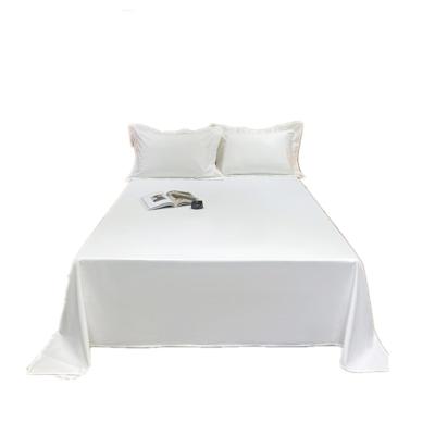 China 60 Single Strip Hotel Cotton Sateen Single Bed White Single Bed Fitted Sheet Bedding Item Hotel Household Bedding White for sale