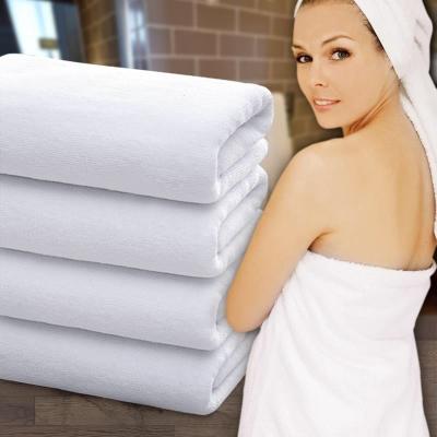 China Manufacturer wholesale safe white bath towel for children, pure cotton, 180 hotel sauna foot bath beauty salon thickened adult towel for sale