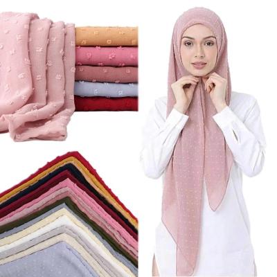 China Muslim Islamic Long Shawl Scarves Women Dress.scarf Pom Bubble Cotton Jersey Hijabs Wrap Headband for sale