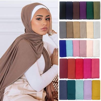 China Fashion Soft Cotton Turban Dress.scarf Tank Top Hijab Scarf Women Muslim Plain Shawl Soft Head Wraps Hijab Scarves for sale