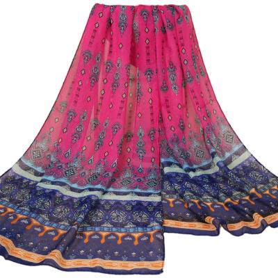 China Hot Sale India Beach Flower Chiffon Bohemian Scarf Dress.scarf with Print Scarves Women Long Wap Hijab Shawl for sale