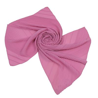 China Plain Ready Pleated Chiffon Hijab Crushed Chiffon Scarf Women Hijab In 68 Colors 170X70CM for sale