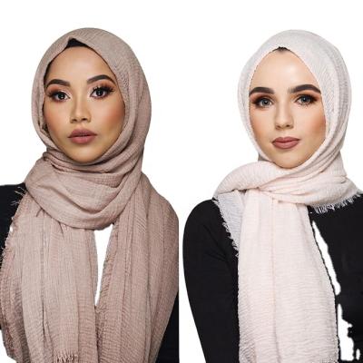 China Wholesale Price Women's Islamic Hijab Cotton Scarf Muslim Soft Cotton Head Wraps Hijab Femme Musulman for sale