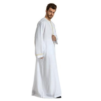 China Islamic Clothing Turkey Iftar Jubba Thobe Men Ramadan Embroidery Long Robe Kaftan Arabian Saudi Arabian Kimono Kaftan Muslim Abaya Dubai QUICK DRY for sale