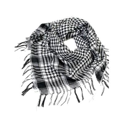 China Outdoor Rise Military Arab Tactical Scarf Cotton Keffiyeh Scarves Desert Headshawl With Tassel For Men Women Bandana Scarf for sale