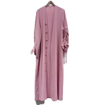 China Muslim Kaftan Ramadan Islam Eid Solid Color Fashion Hijab Dress Abayas Open Abaya Kimono Anti-wrinkle Cardigan For Women Dubai Djellaba Femme for sale