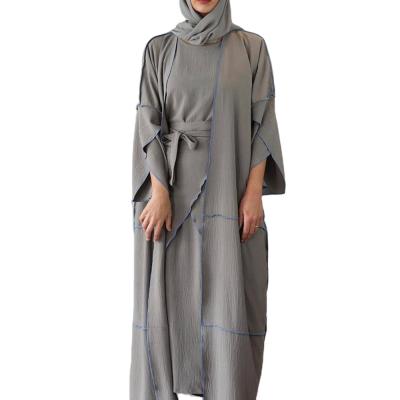 China Anti-Wrinkle Eid Open Abaya Dubai Abayas For Muslim Women Turkish Dresses 4 Pieces Sets Hijab Dress Islam African Clothing Muslim Sets for sale