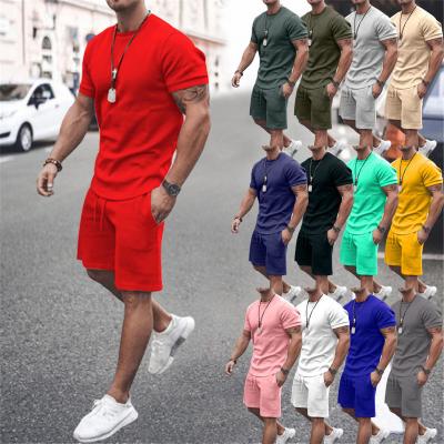 China 2023 QUICK DRY Customize Logo Designer White T-shirt And Shorts Set Mens Summer Two Piece Shorts 2 Sets T-shirt For Men for sale