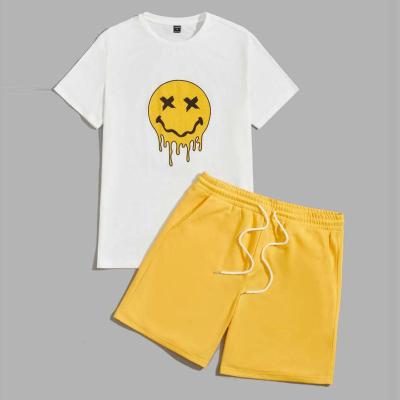 China Summer QUICK DRY High Quality Graphic T-shirt and Cartoon Shorts Set Custom Made Casual Unisex Men's Short Set for sale