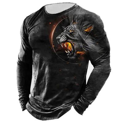 China QUICK DRY Mens Lion 3D T-shirt Rock Hip Hop Vintage Clothes Oversized Tops For Men Fashion Streetwear Male Unisex Tees for sale