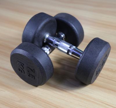 China Shandong DFT Universal Gym Equipment Accessory Black Rubber Dumbbell DFT-001 for sale