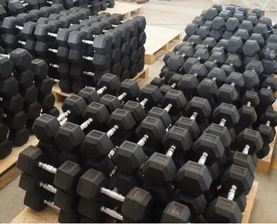 China Rubber Covered Dumbbell ONESTARSPORTS Factory Wholesale Gym Free Weights Dumbbell Set Rubber Hex Hex Dumbbells for sale