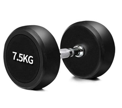 China ONESTARSPORTS Dumbbell Rubber Covered Deluxe Round Rubber Dumbbells Set Iron Dumbbells for sale