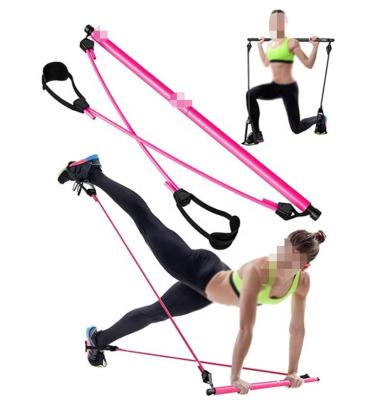 China SPORT 2021 ONE STAR Pilates New Adjustable 3 Section Pilates Bar Kit With 6 Resistance Bands for sale