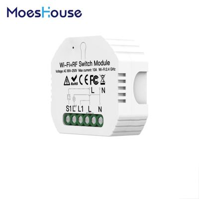 China Diy Universal Smart Module Life ABS 2 Way Breaker Wifi Remote Control Smart Lamp Switch for sale