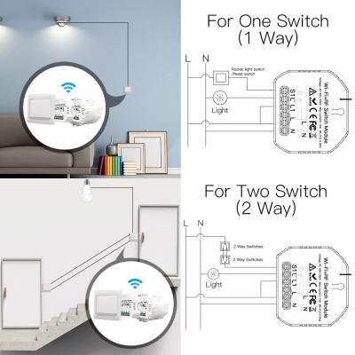 China ABS Smart Wifi Switch DIY Wifi Remote Control Wireless Lamp Switch Work With Smart Speaker for sale