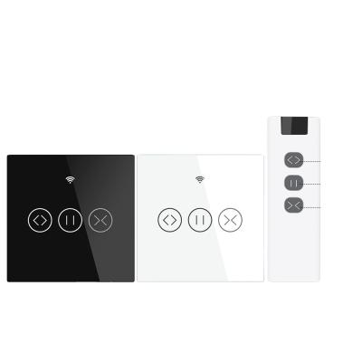 China Smart Glass Panel App Switch Curtain Swi Curtain Swi Remote Control Works With Alexa Electric Curtain Motor WS-EU-C for sale