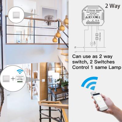 China Smart Wifi LED Light Switch Module Life / Tuya Smart APP 48*48*18mm Dimmer 2 Way Light Weight for sale