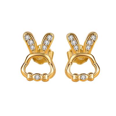 China Cute 925 Sterling Silver Stud Earrings Set Cute Hollow Rabbit Stud Earrings For Women for sale