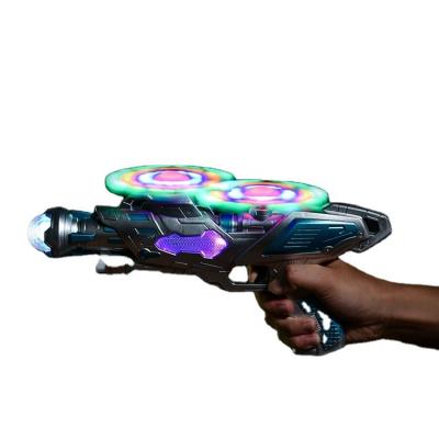 China Electronic Cool Fan Toy Fun Toy Kids Electric Mechanical Toy Double Guns with Infrared Light and Cool Sound for sale