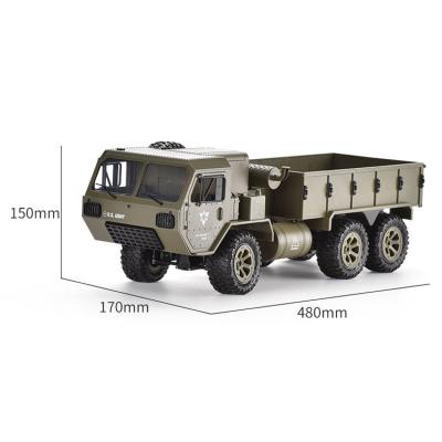 China RC Hobby 2.4G 1:12 Wheel Military Remote Control Complete Rc Six Wheel Toy Truck With Car Light for sale