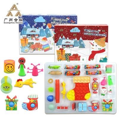 China Toy Surprise Kids Educational Gift 24 Days Christmas Countdown Bestseller Toys Set Trigger Stir Toy Blind Box for sale