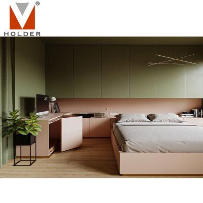 China HAD-019 Modern Compact Modern Apartment Furniture 4 or 5 Hotel Bedroom Furniture Set for sale