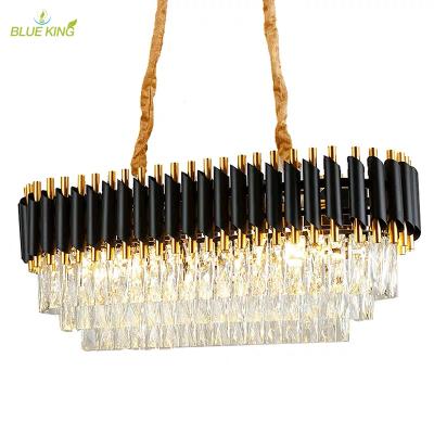 China Fashion Gold Crystal Glass Black Chandelier Spiral Fancy Lamp Post Modern Modern Chandeliers Crystals For Balcony Dining Room for sale