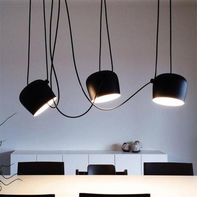 China Hot Sale Modern Bar Counter Pendant Lights Nordic Modern Hanging Pendant Lamp Aluminum Metal Drum Chandelier for sale